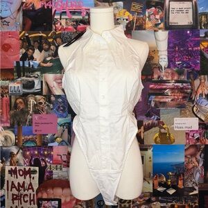 Brand new white Fashion Nova button up bodysuit (tags attached)